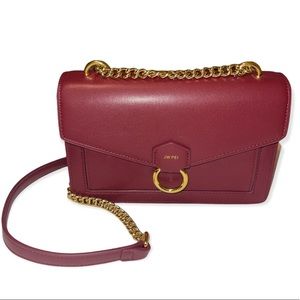 The Envelope Silver Chain Crossbody Bag - Burgundy